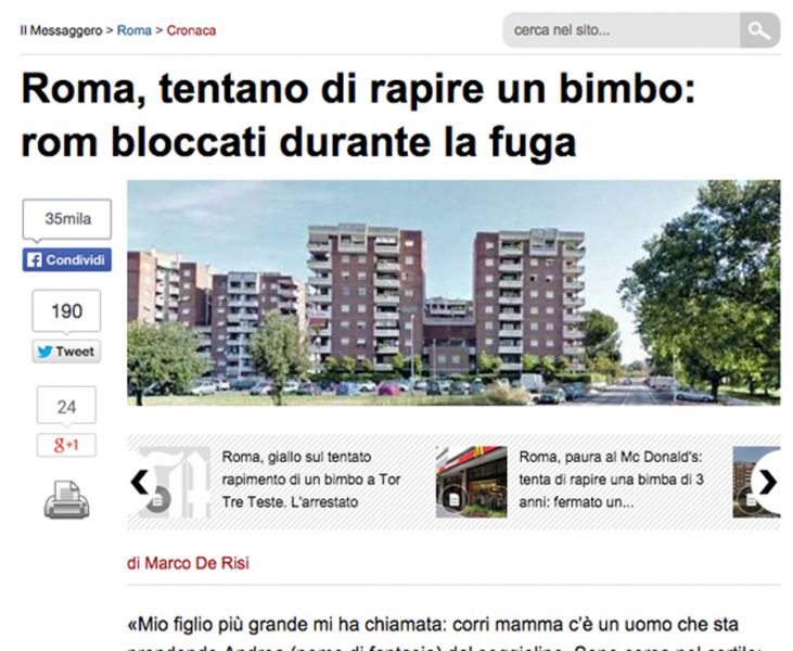 schermata messaggero